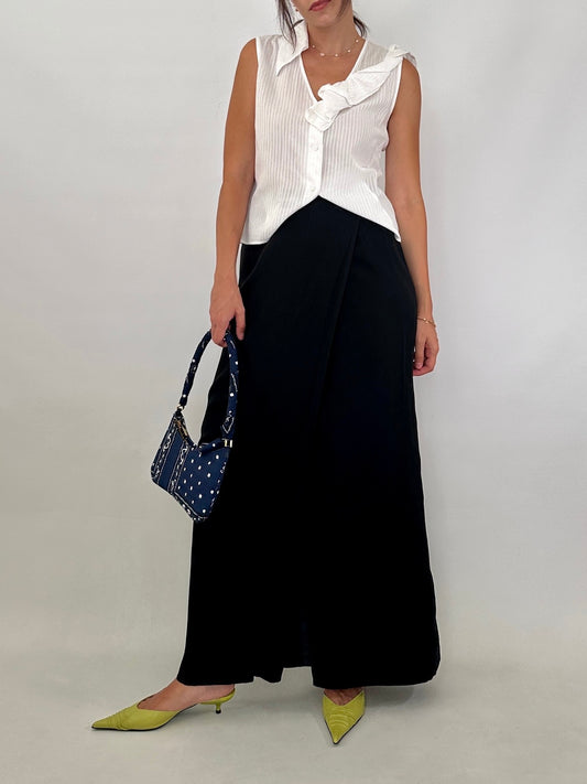 Ferré black silk-blend maxi skirt