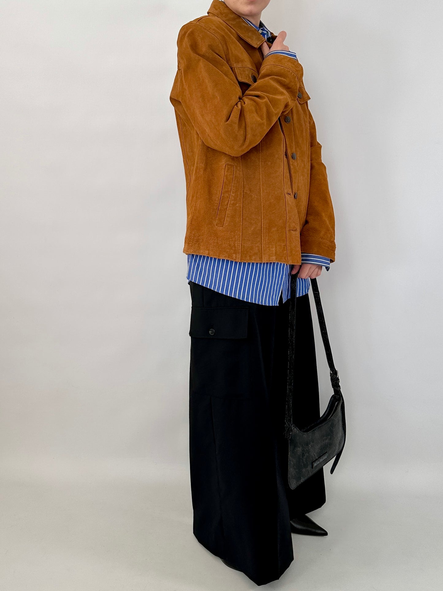 Real suede jacket in denim style