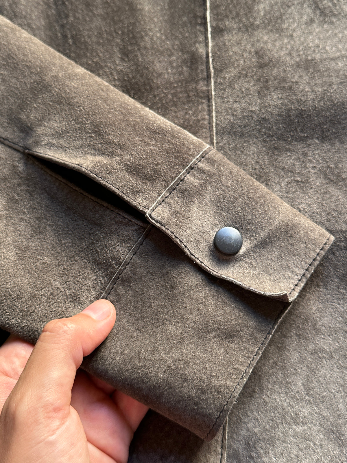 Vintage Grey Suede Leather Jacket
