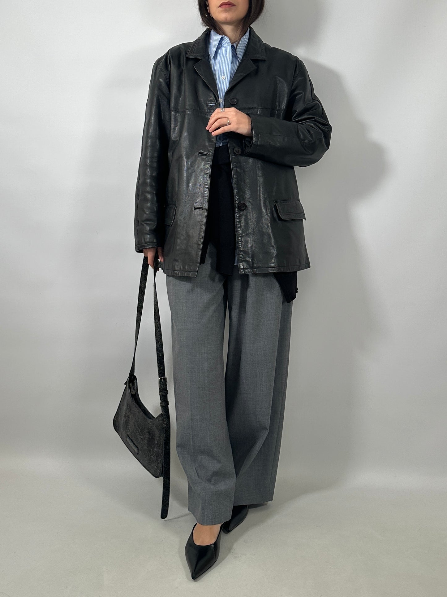 Classic Vintage Black Leather Jacket