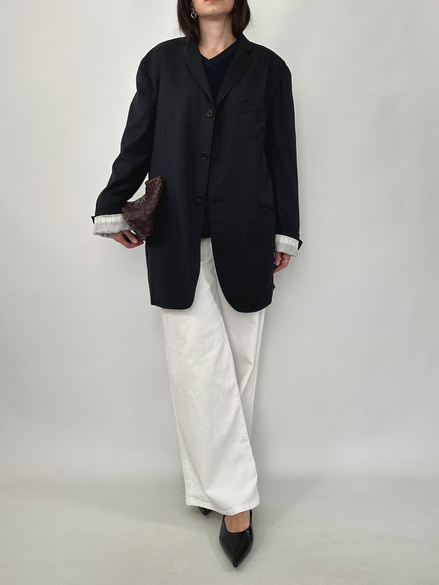 Vintage Romeo Gigli Pinstripe Lightweight Blazer
