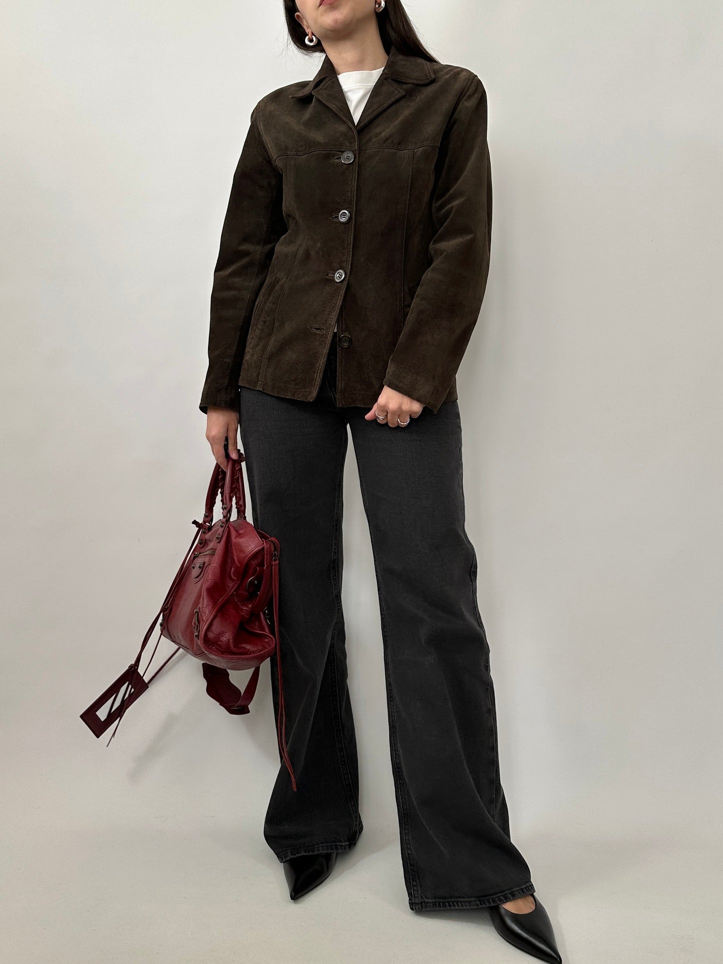 Slim Fit Brown Suede Leather Jacket