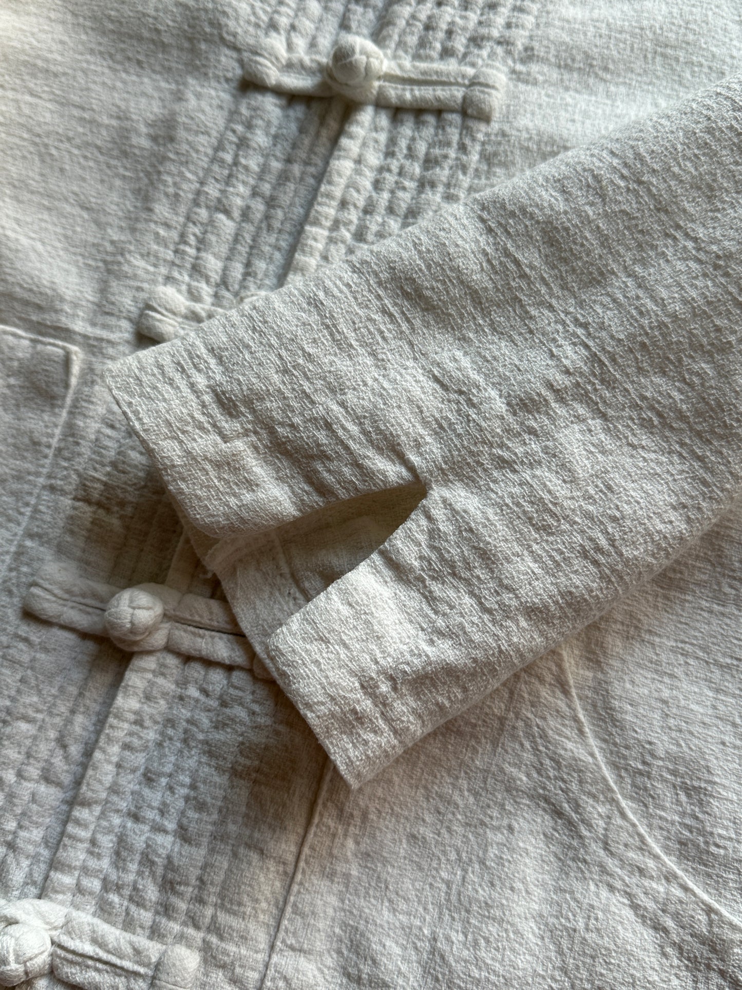 Boxy Textured Frog Closure Jacket