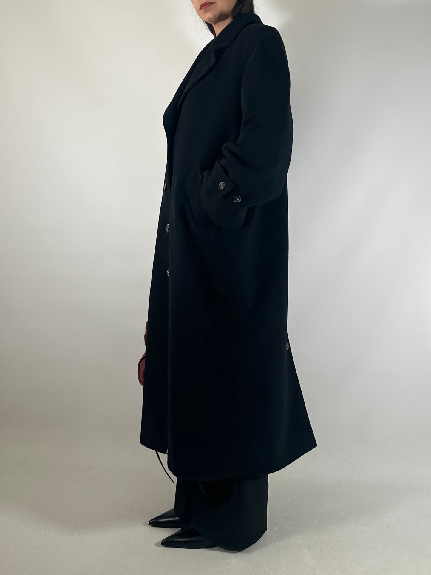 Vintage Black Wool Coat Carisma by Valentino