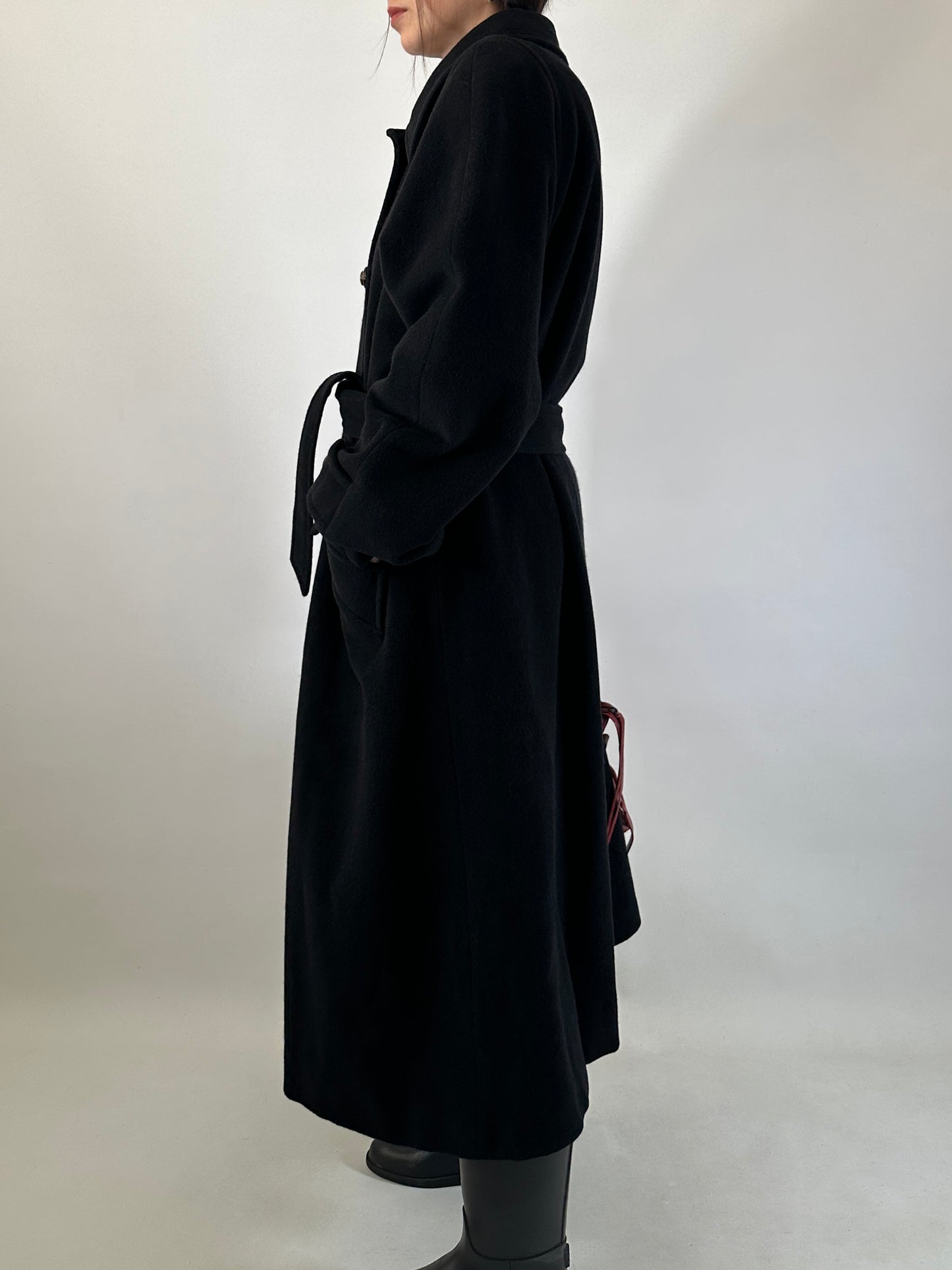Vintage belted maxi coat