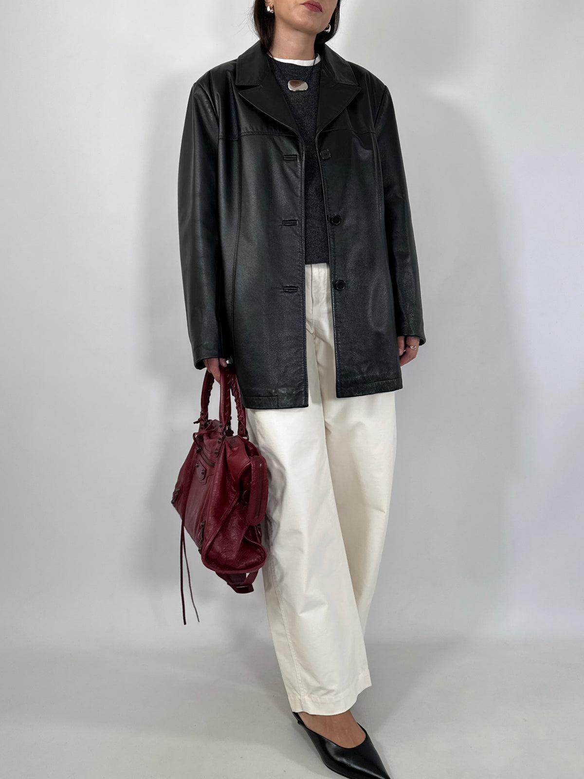 Black Leather Straight Jacket