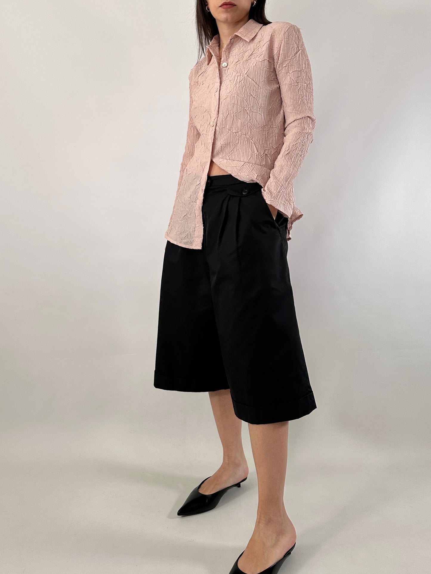 Wide leg bermuda shorts