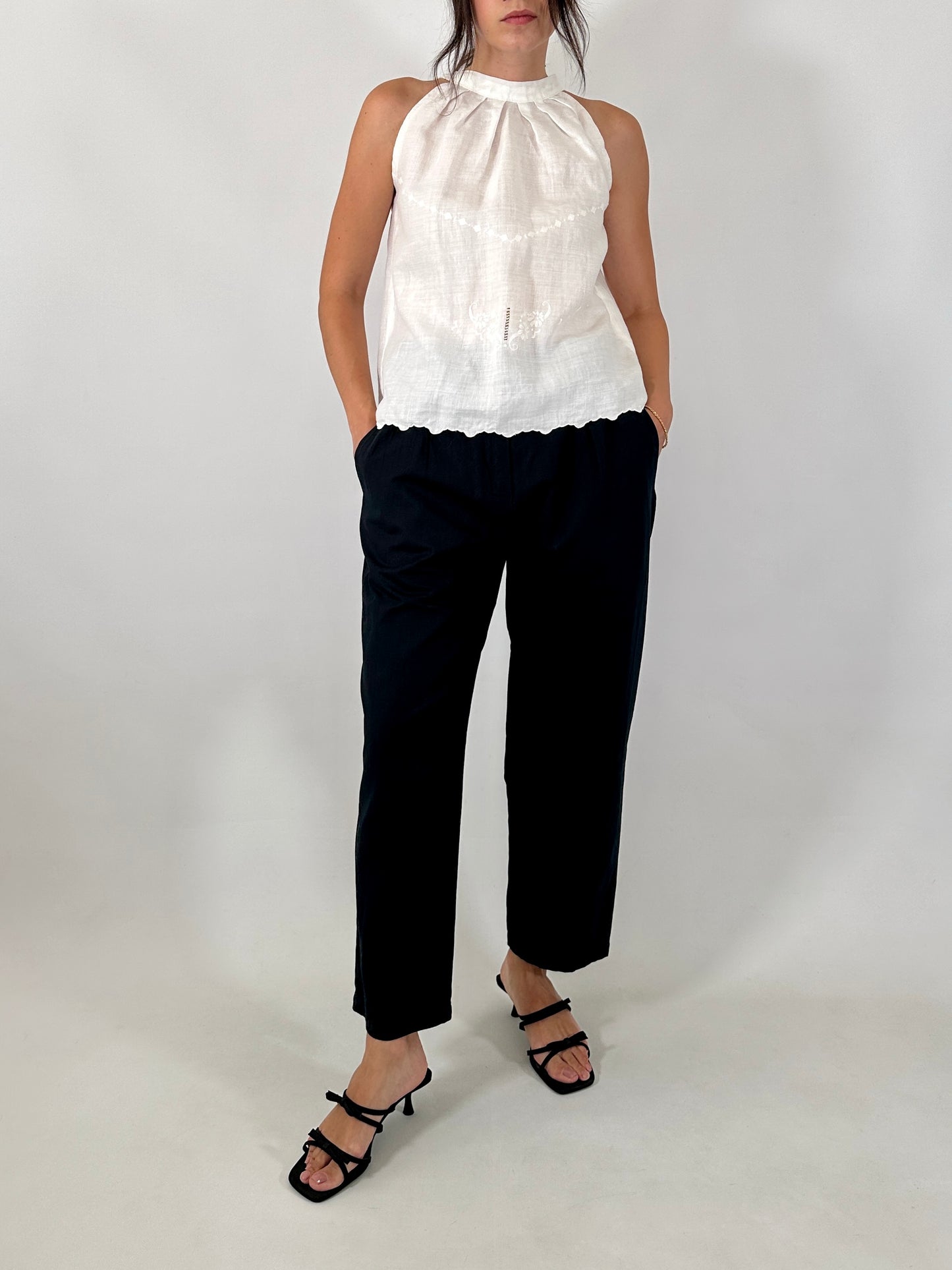 Vintage linen halter neck top