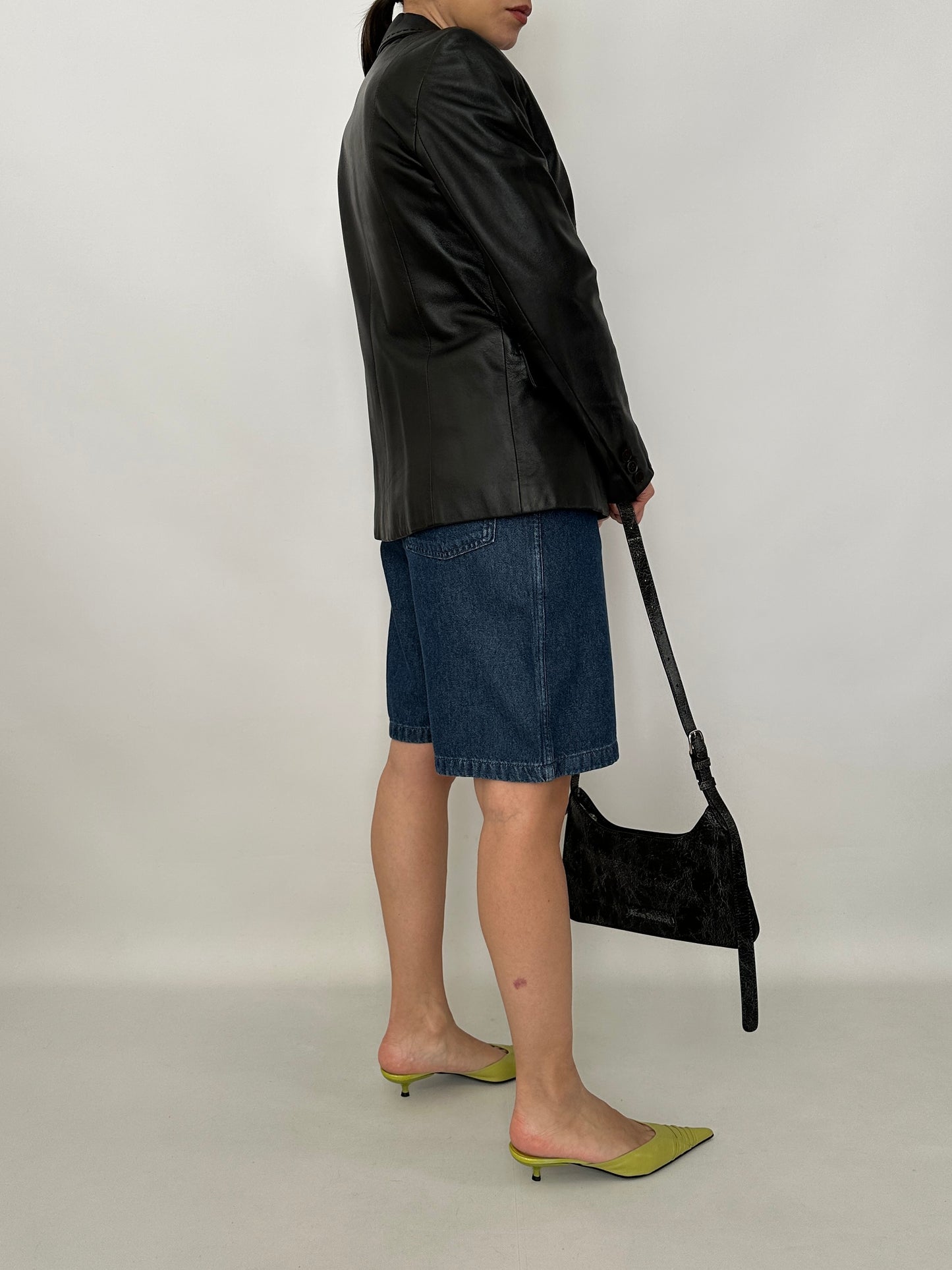 Slim fit nappa leather blazer
