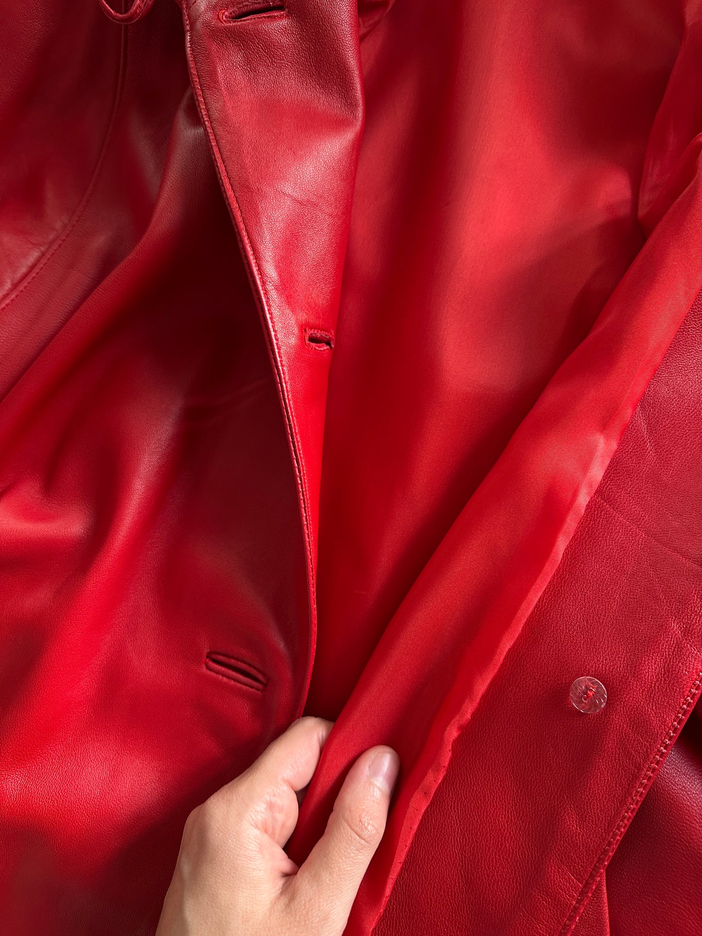 Vintage Red Leather Statement Jacket