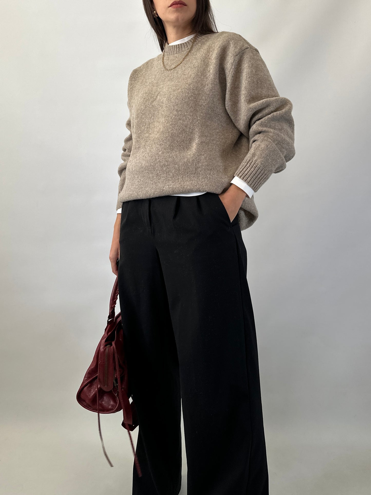 Pure wool oversized sweater