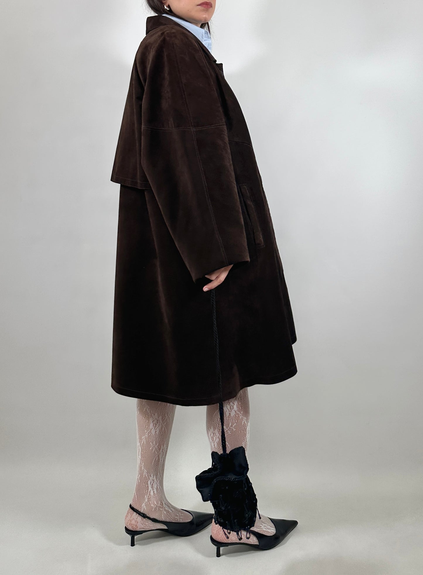Chocolate Brown Suede Coat