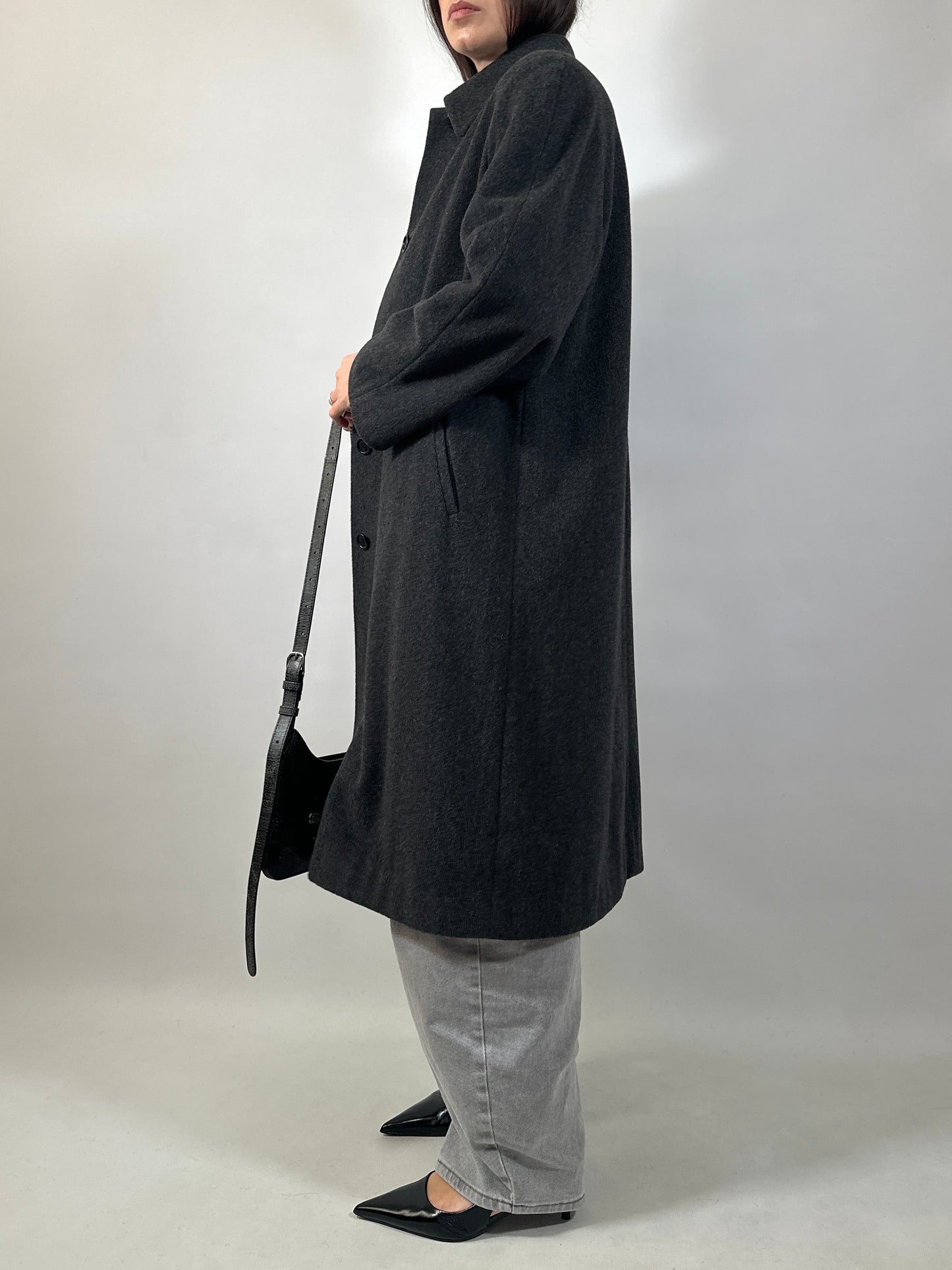 Classic Vintage Grey Wool Coat