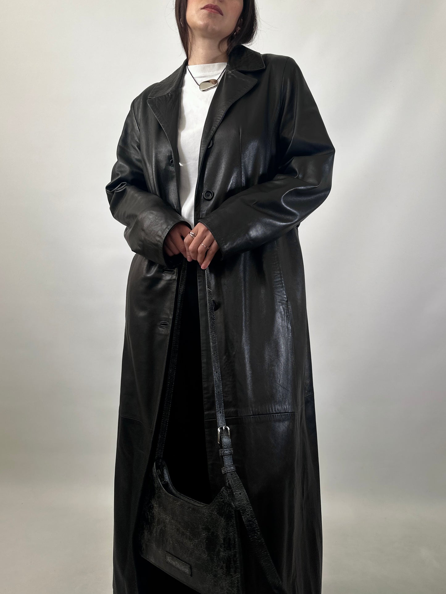 Extra-Long Soft Leather Coat