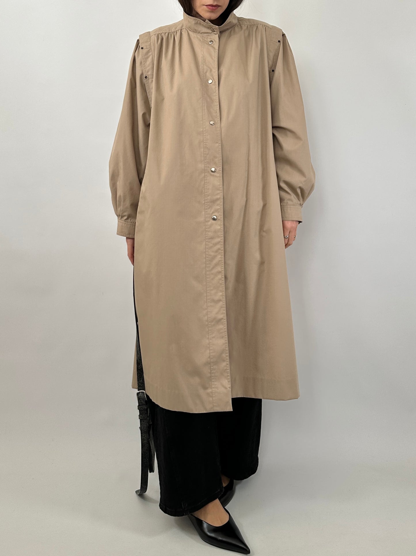 Vintage Lightweight Coat with Puff Sleeves