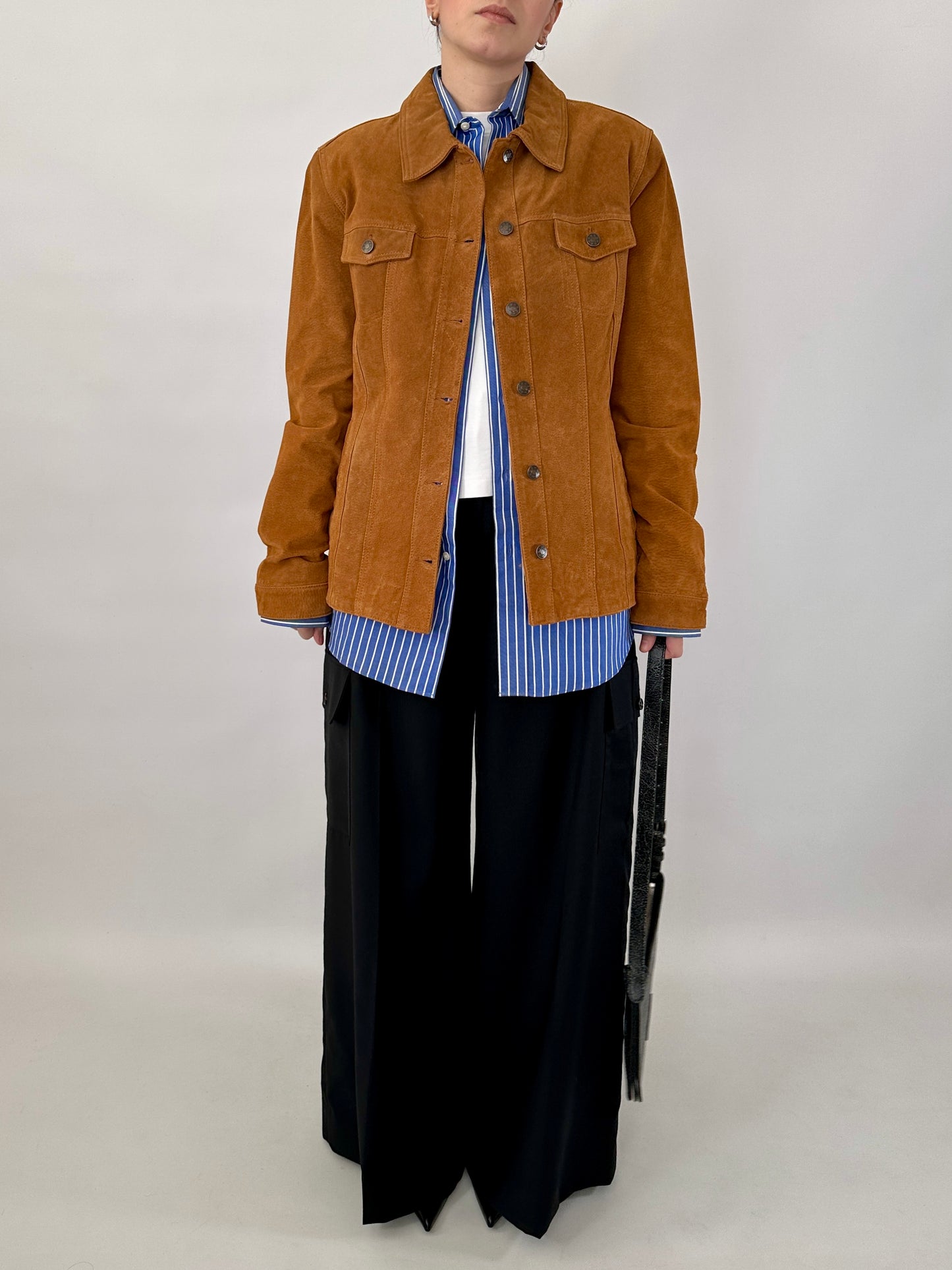 Real suede jacket in denim style