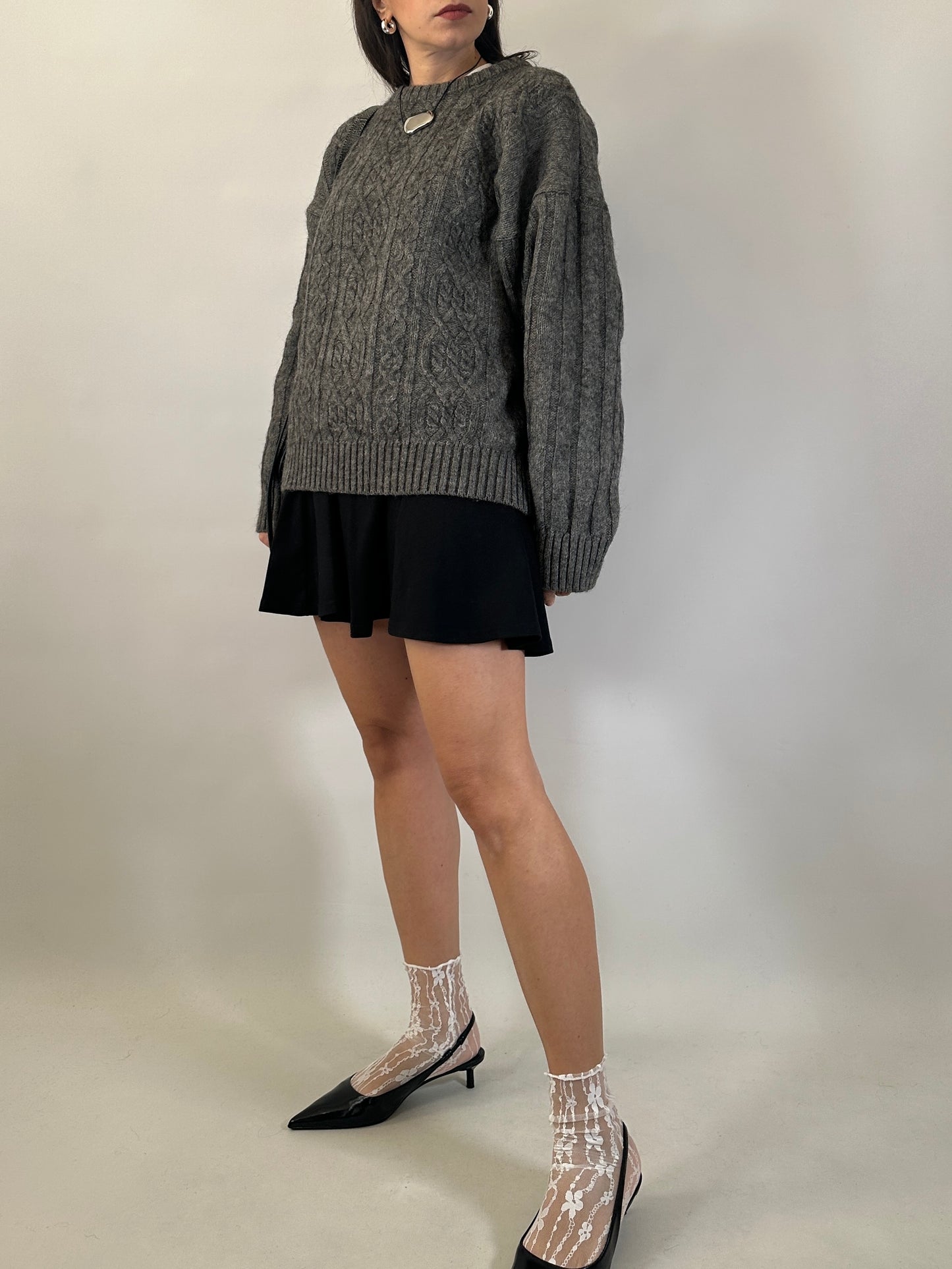 Vintage Cable Knit Wool Sweater
