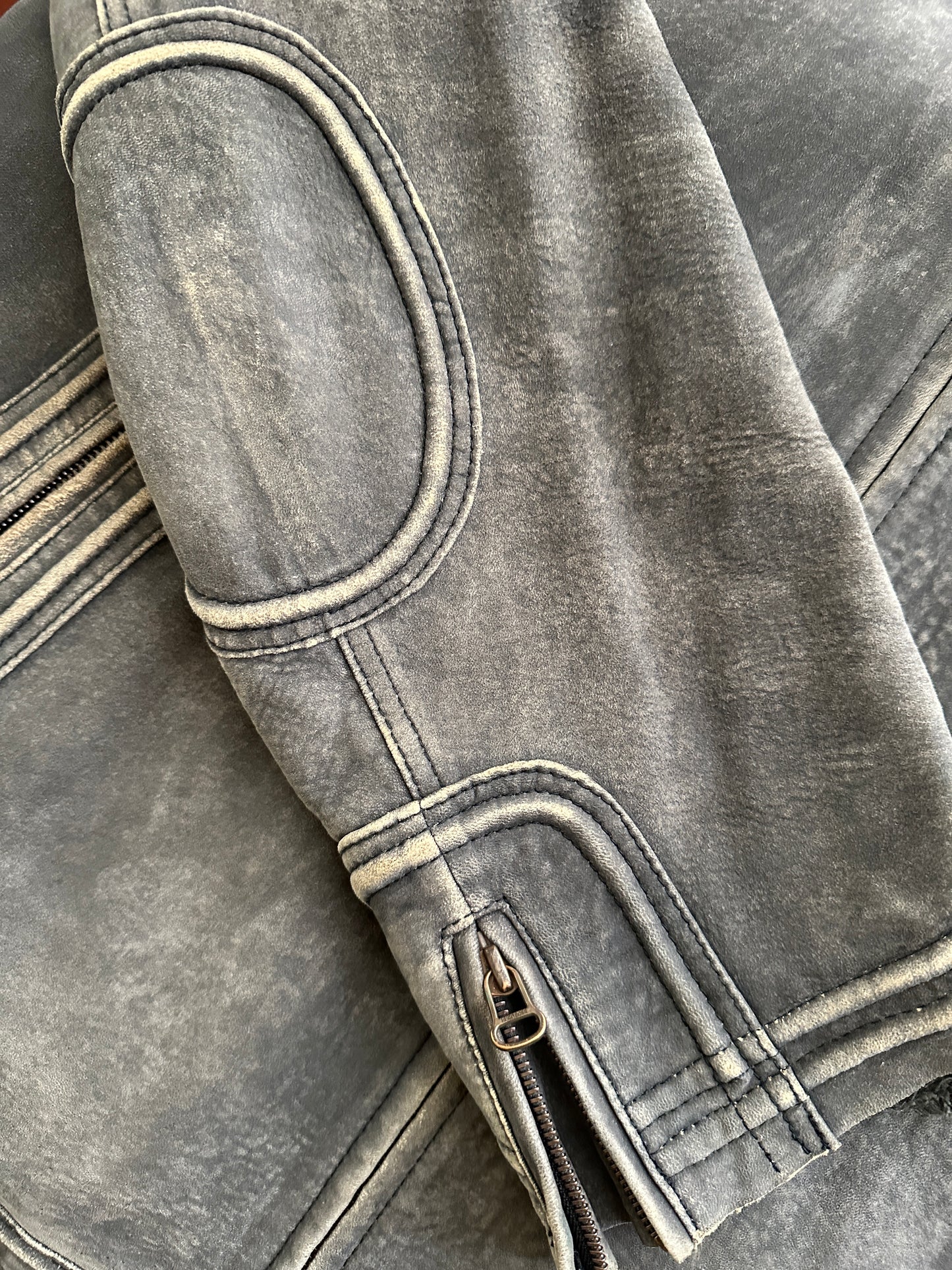 Boss distressed leather racer jacket