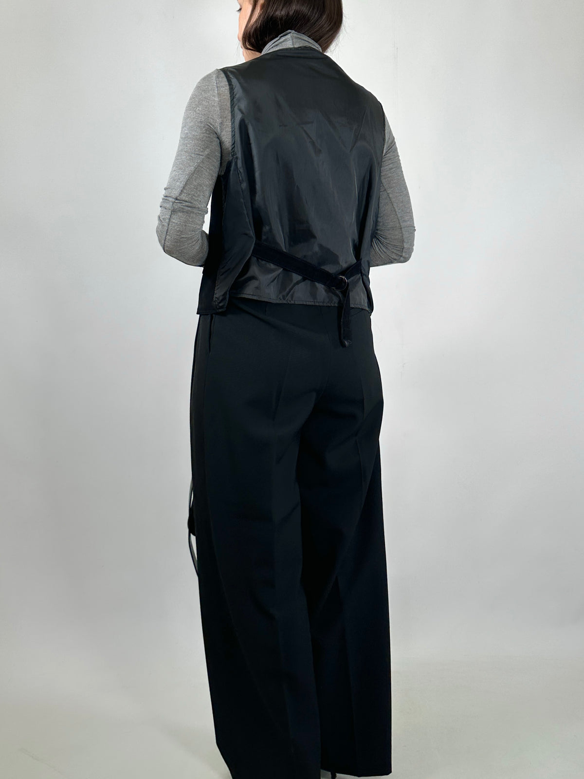 Vintage Black Suede Vest