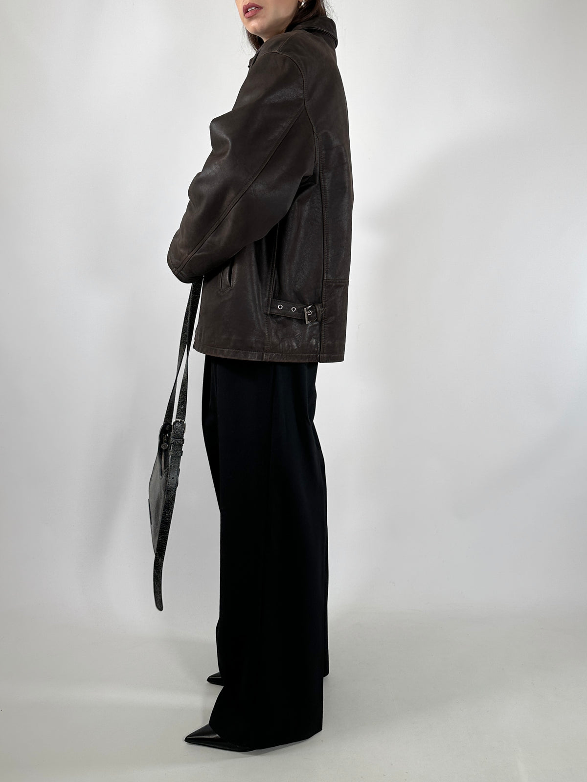 Vintage Brown Nubuck Leather Jacket