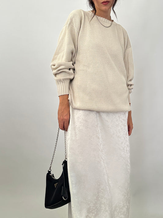 Oversized knitted cotton sweater