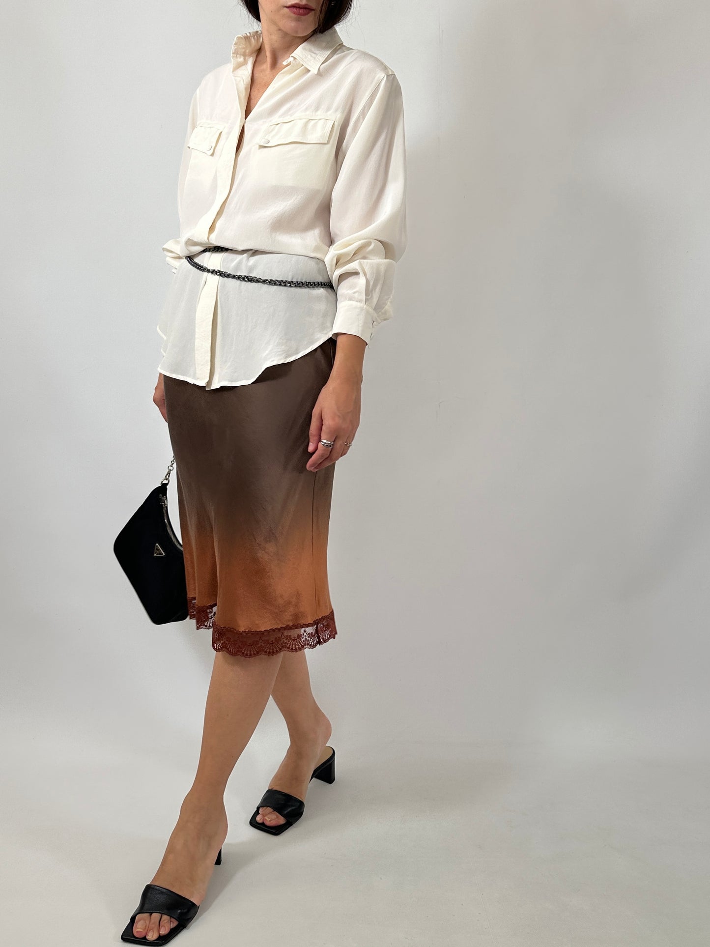 Dégradé Pure Silk Slip Skirt