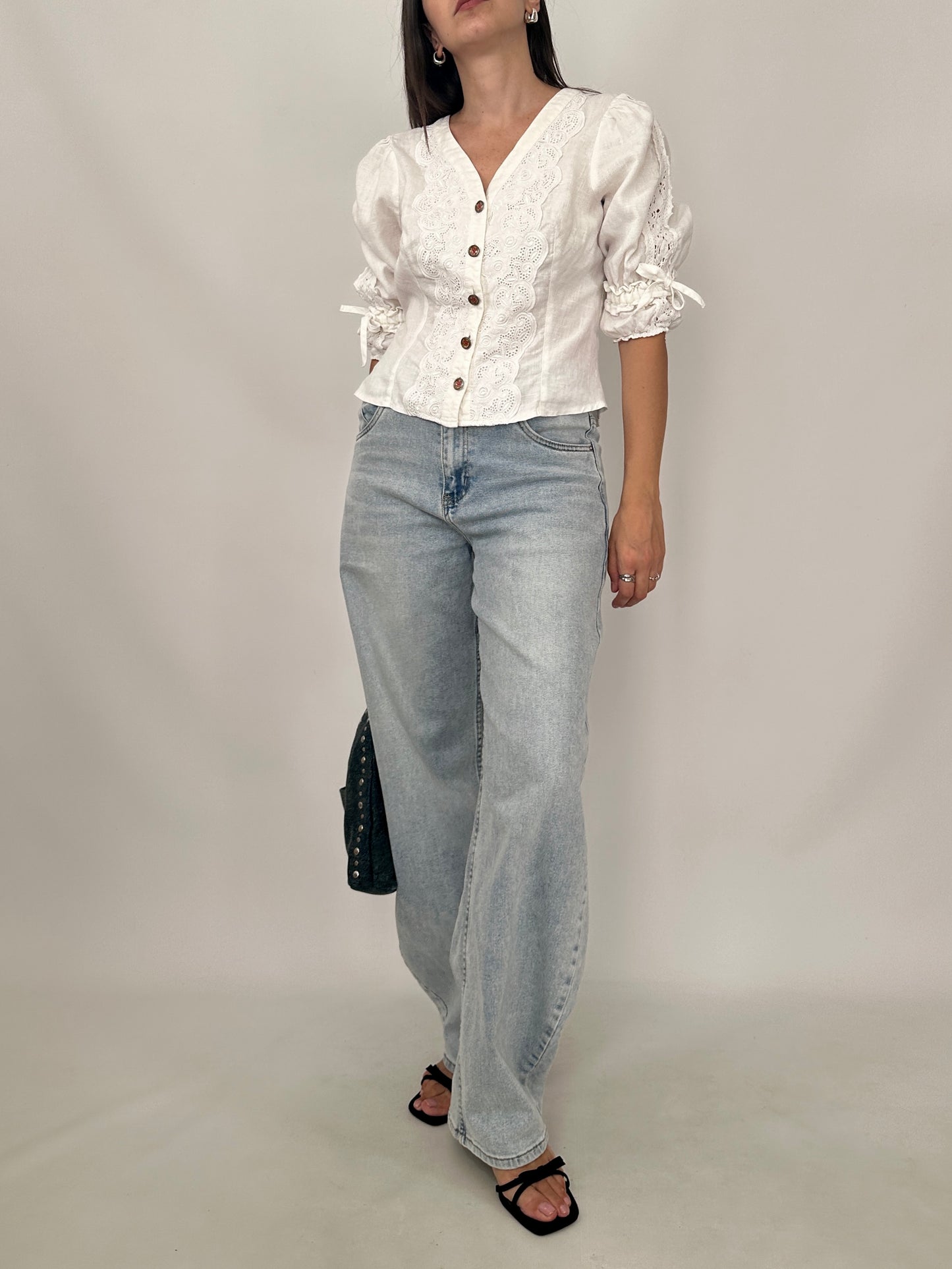Vintage Linen Broderie Blouse