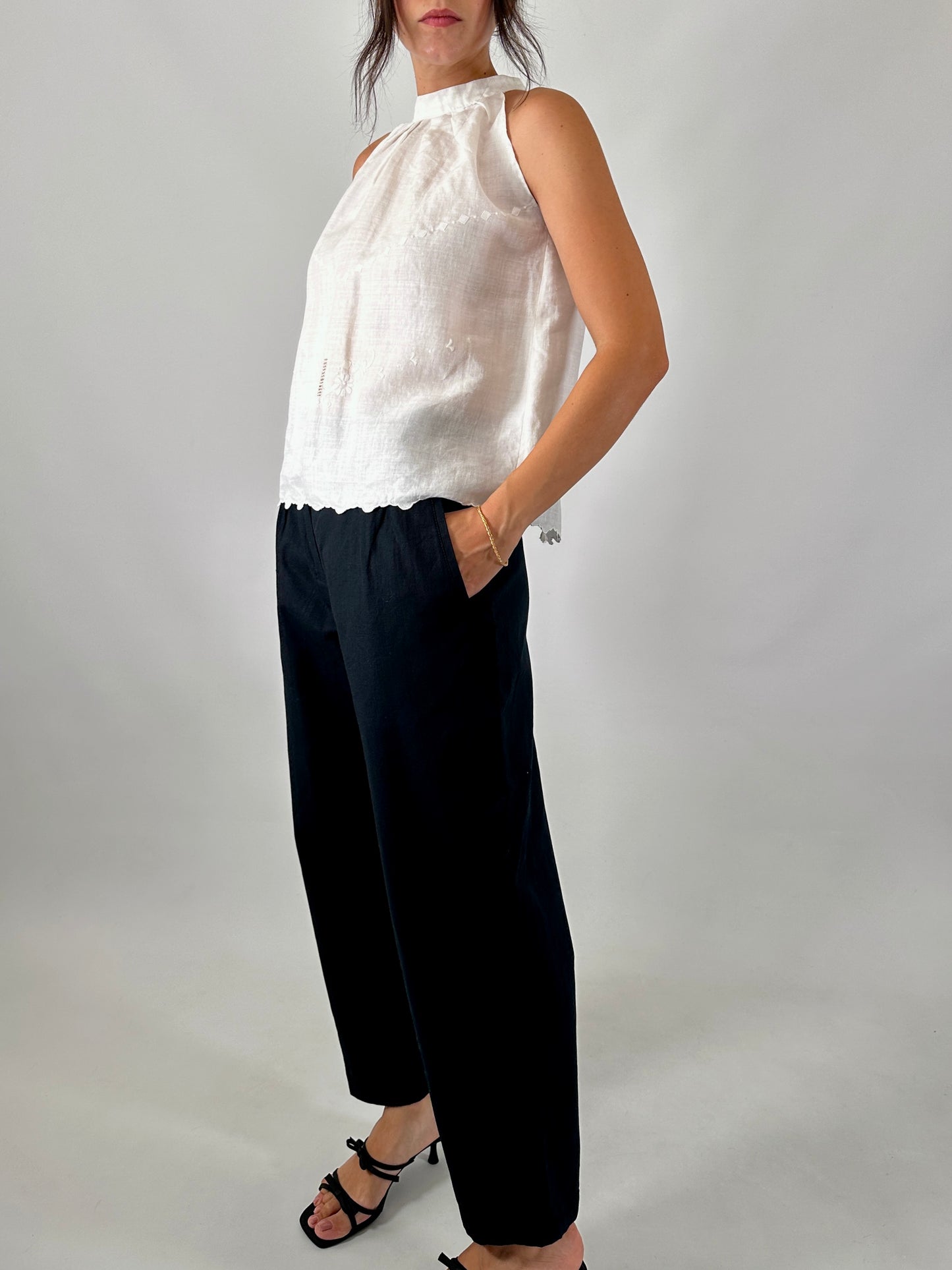 Vintage linen halter neck top