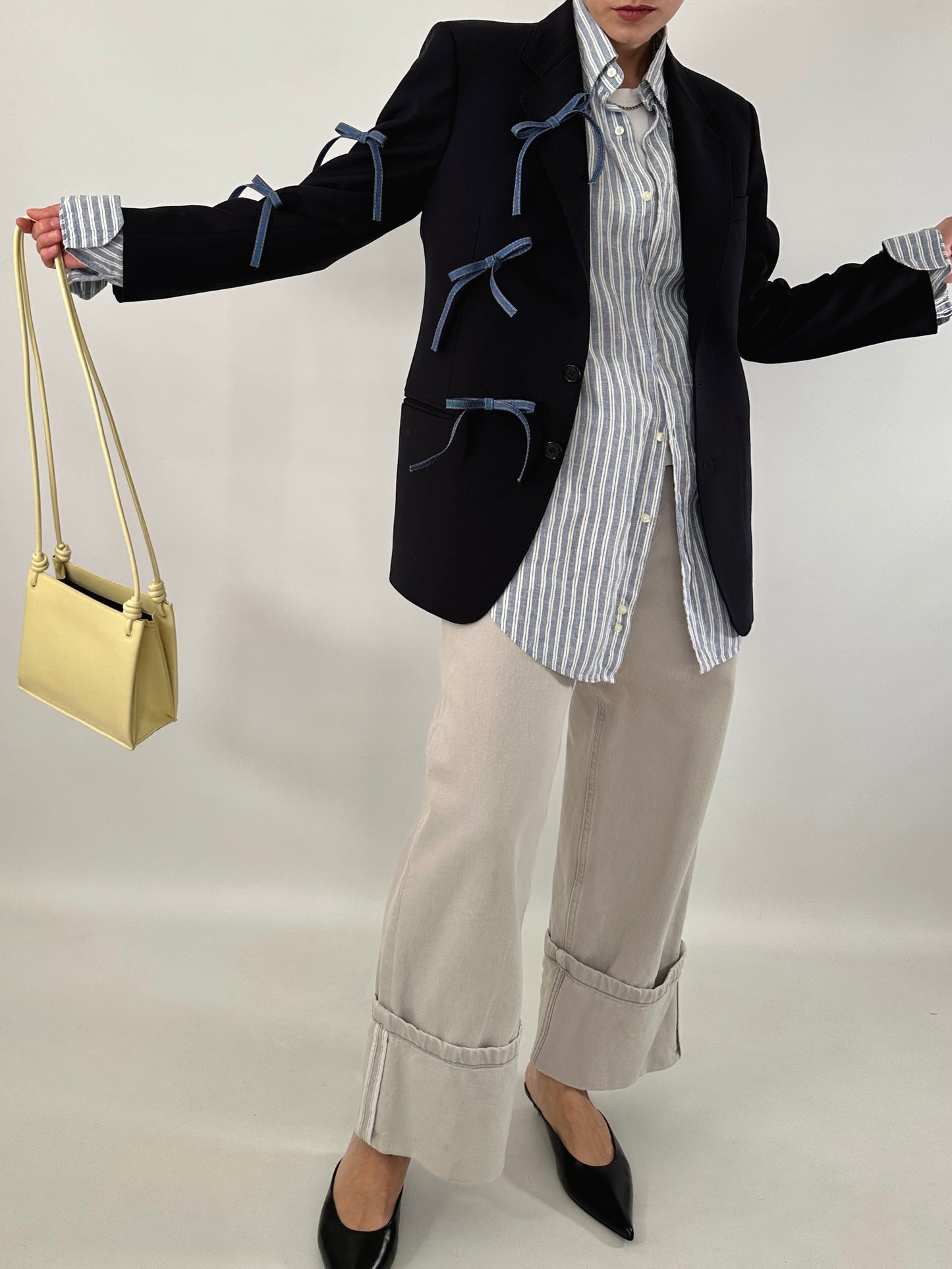 Reworked blue vintage men blazer