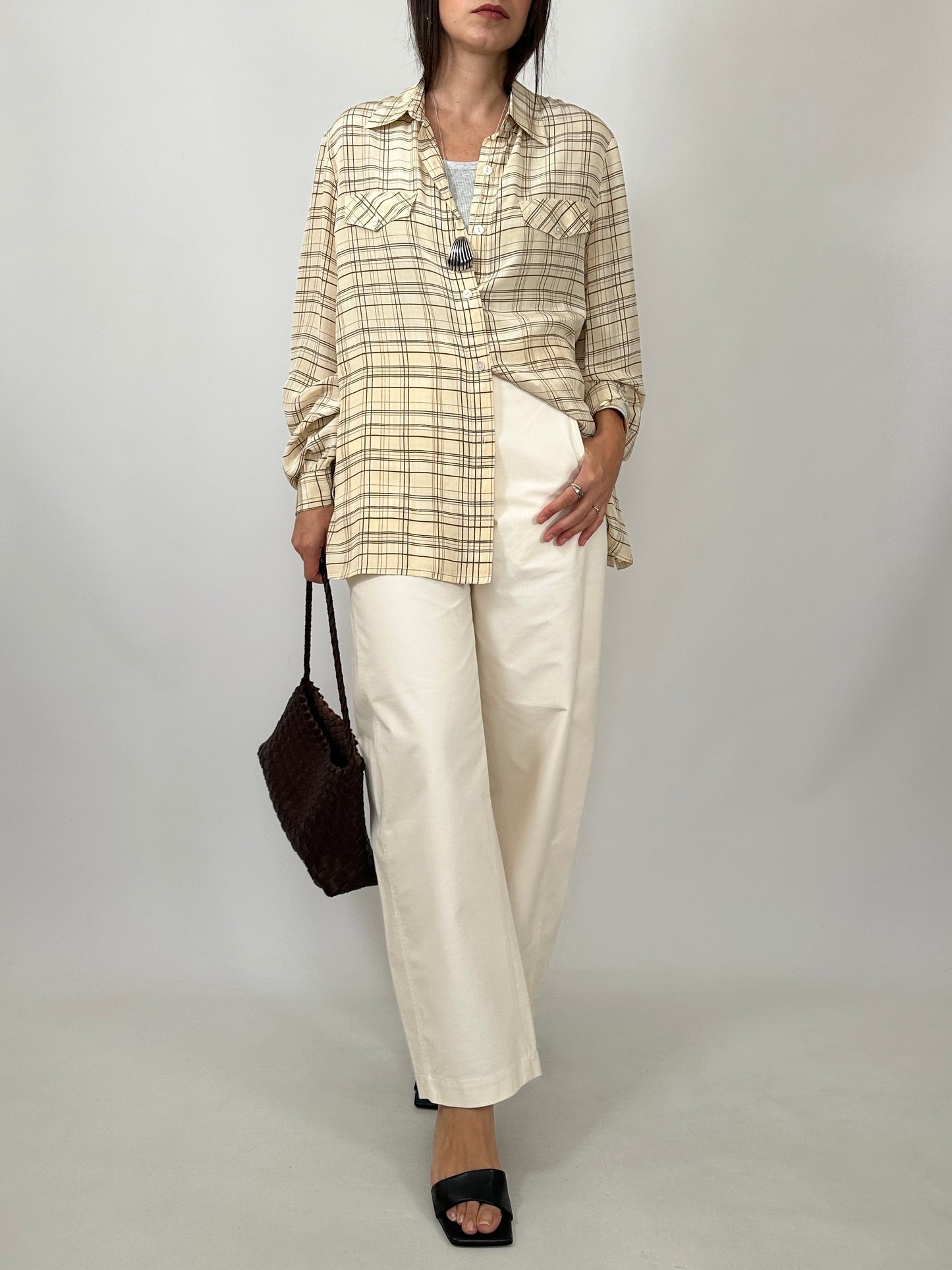 Vintage 100% Silk Check Shirt