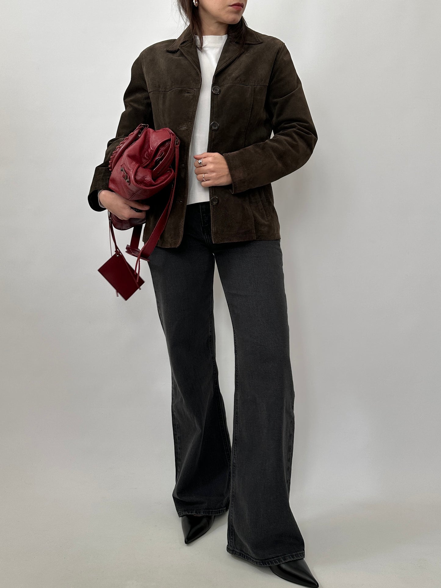 Slim Fit Brown Suede Leather Jacket