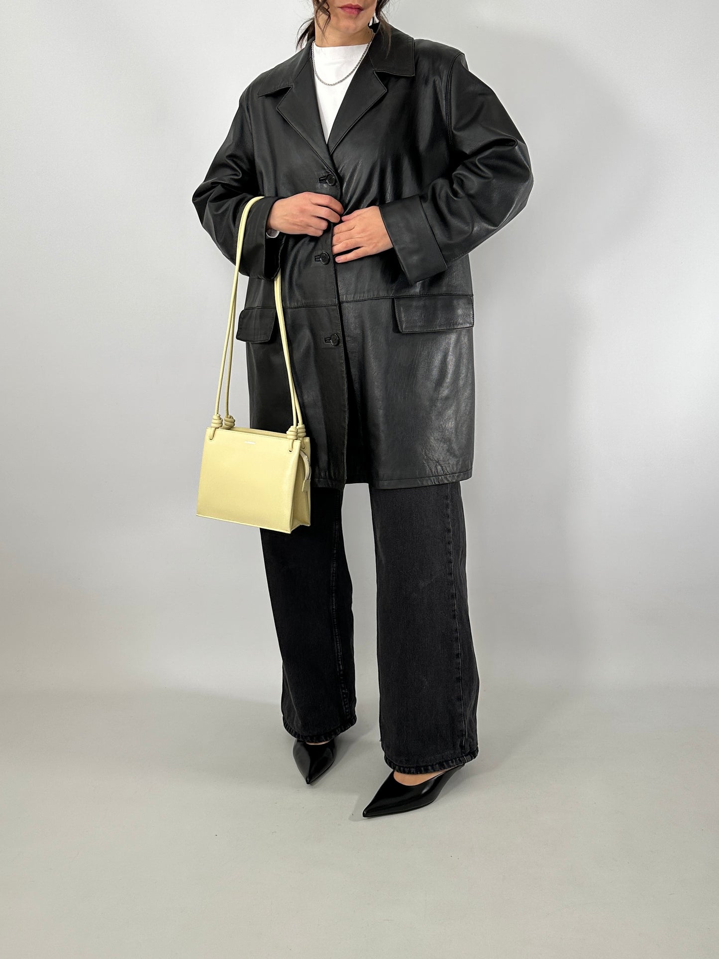 Long soft leather jacket