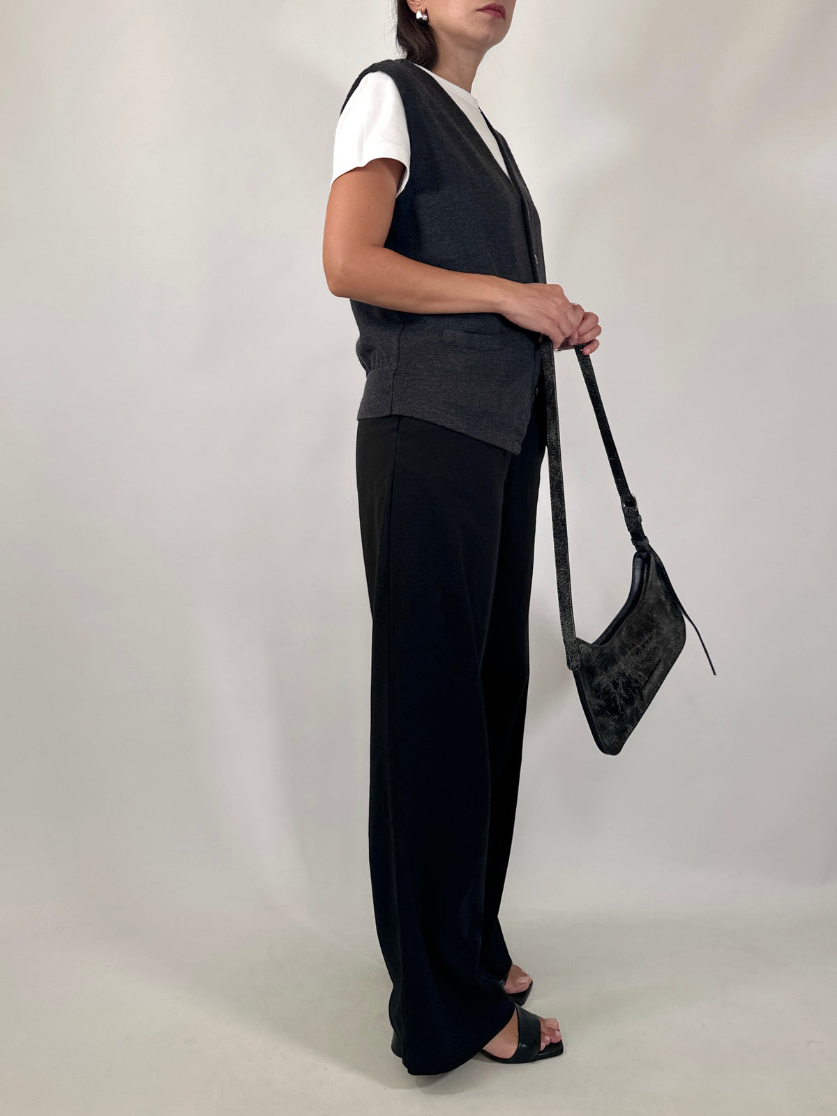 Tailored Button Front Wool Vest