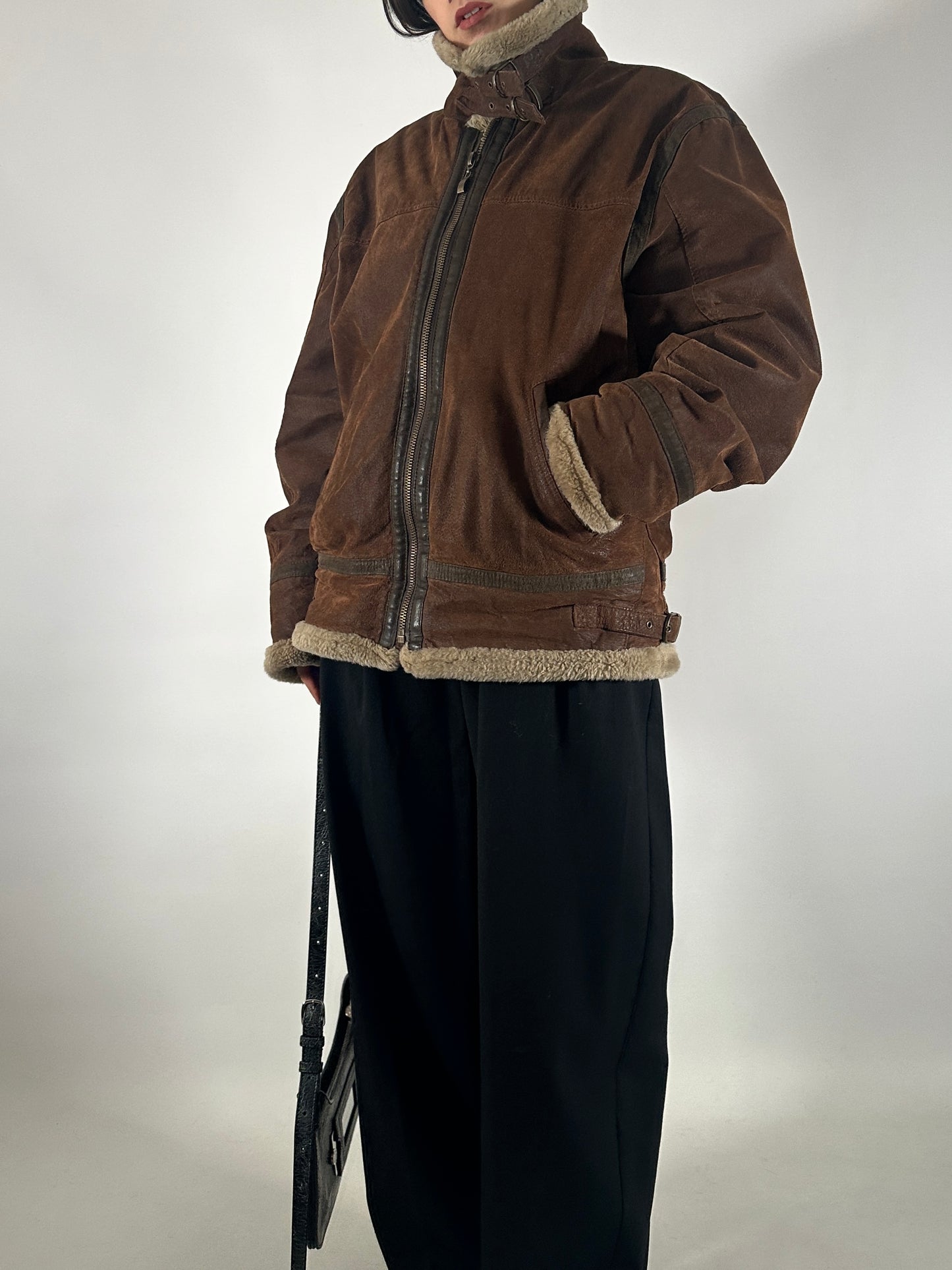 Aviator-Inspired Shearling Jacket