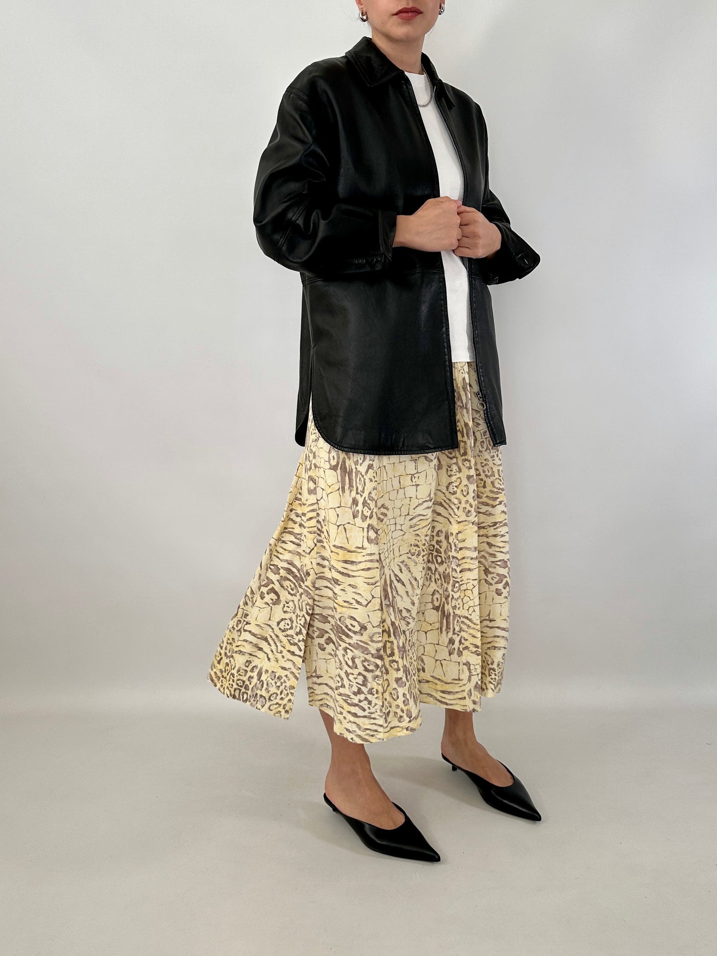 Marella soft leather zipped jacket