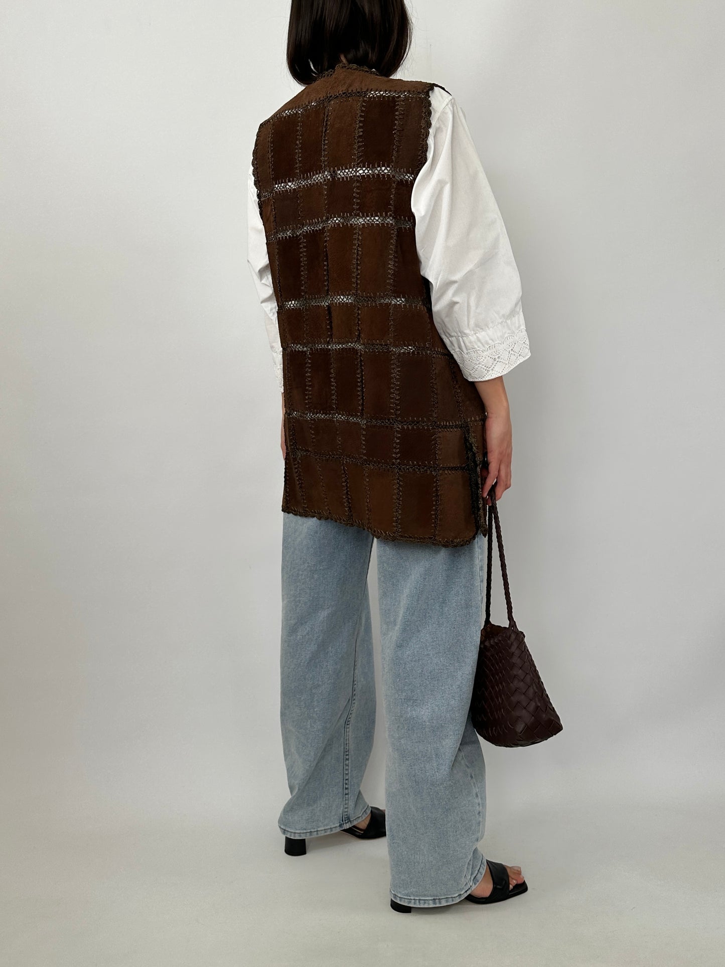 Vintage Boho Patchwork Leather Vest