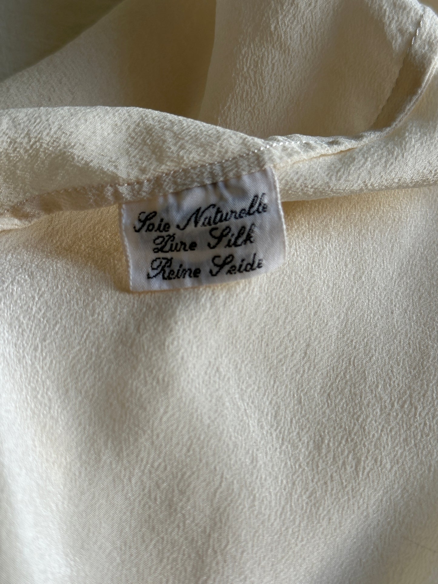 Hand-Embroidered Vintage Silk Blouse