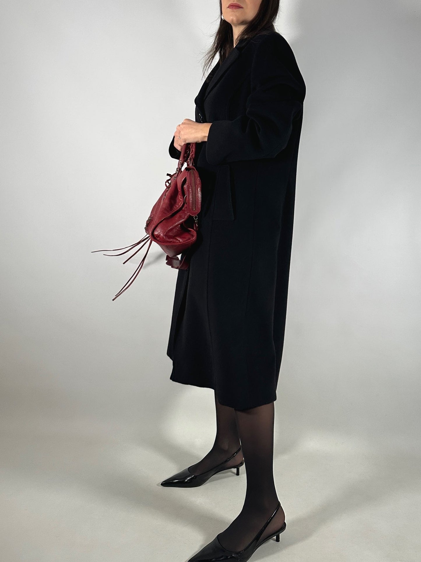 Vintage Classic Black Wool Coat