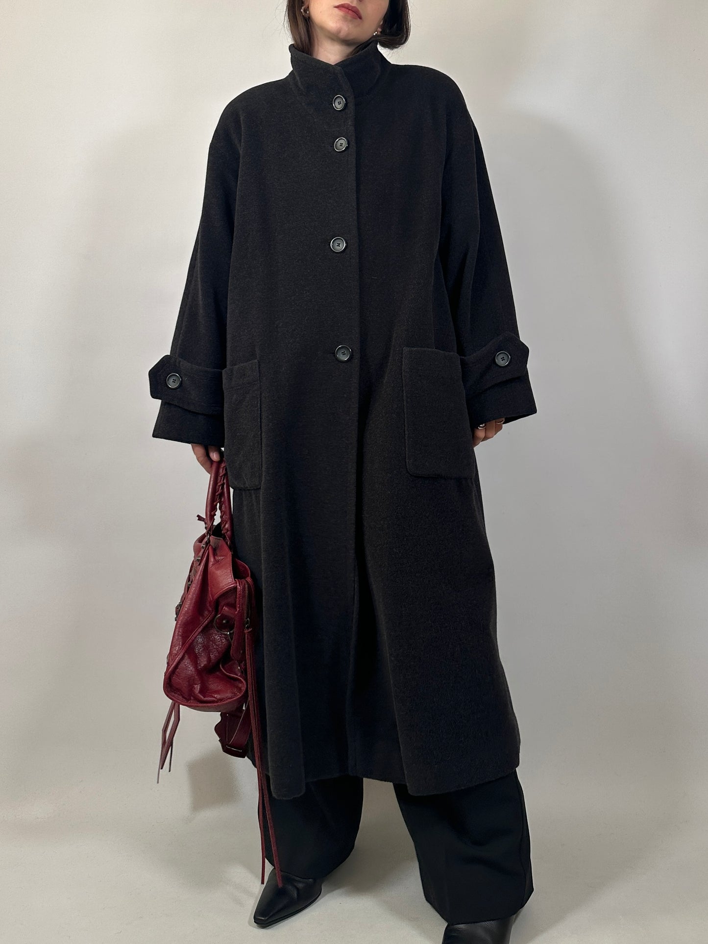 Oversized Vintage Funnel Neck Coat