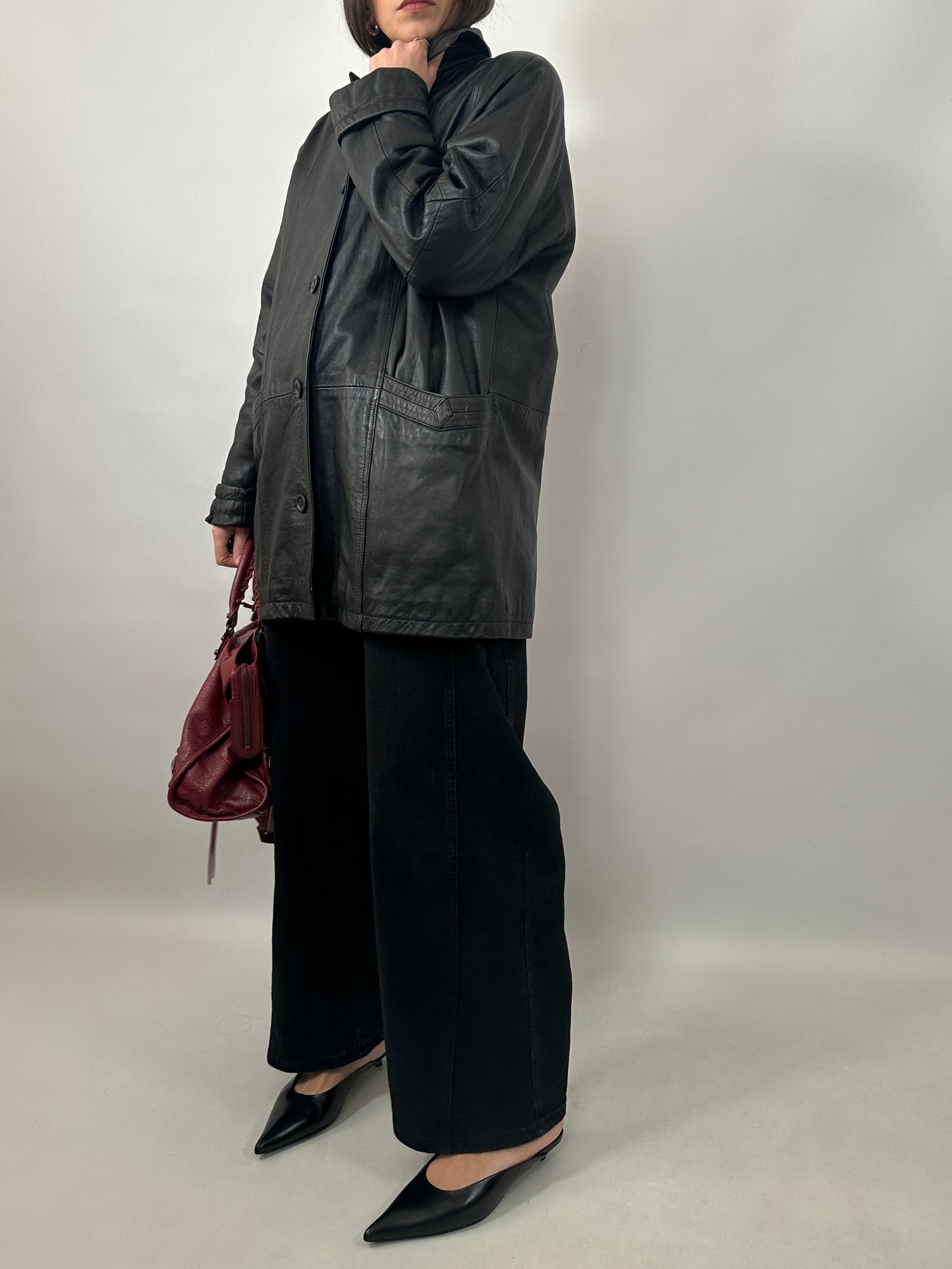 Vintage Leather Car Coat