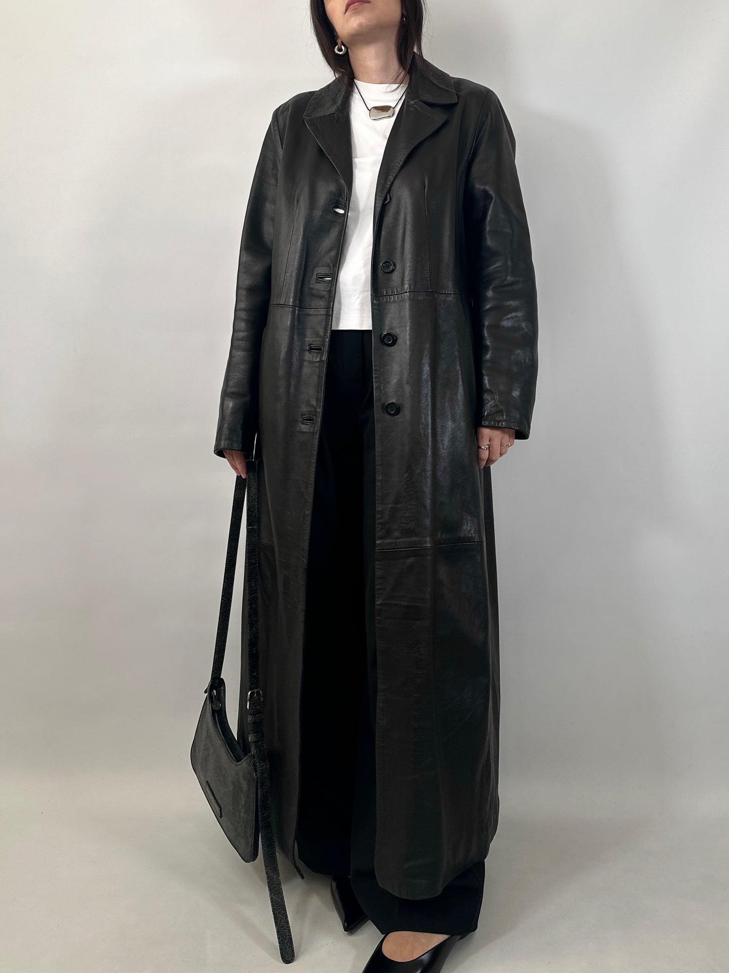 Extra-Long Soft Leather Coat