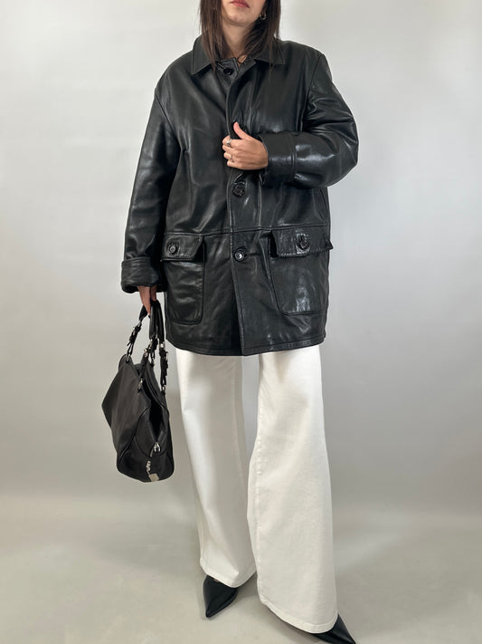 Soft Leather Utility Jacket