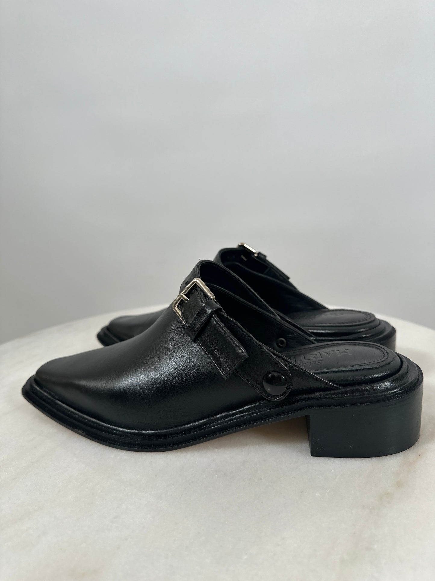 Brand New Leather Mules with Convertible Strap