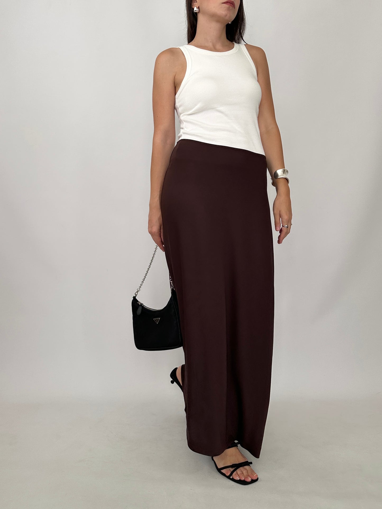 Marella Chocolate Brown Jersey Maxi Skirt