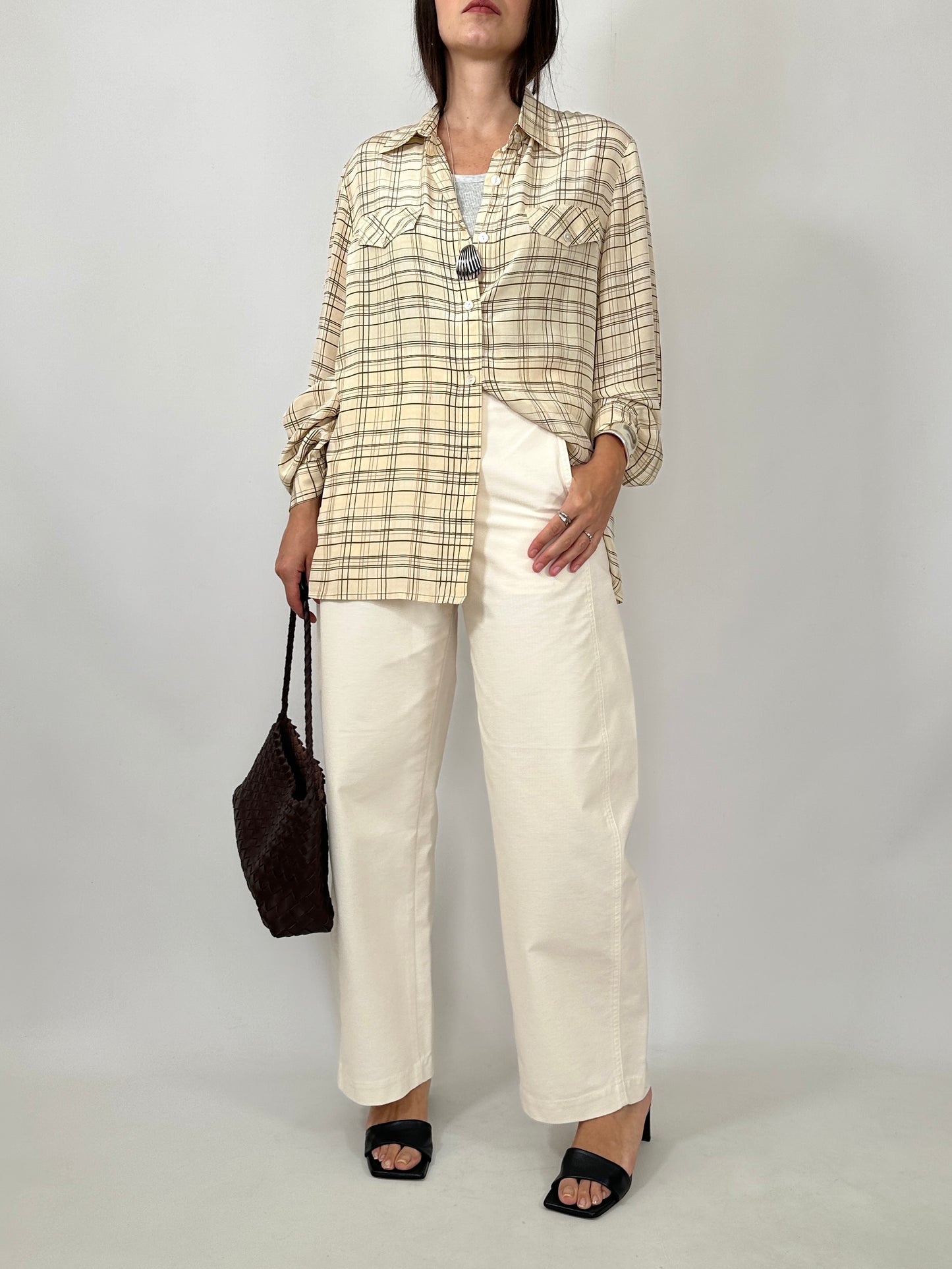 Vintage 100% Silk Check Shirt