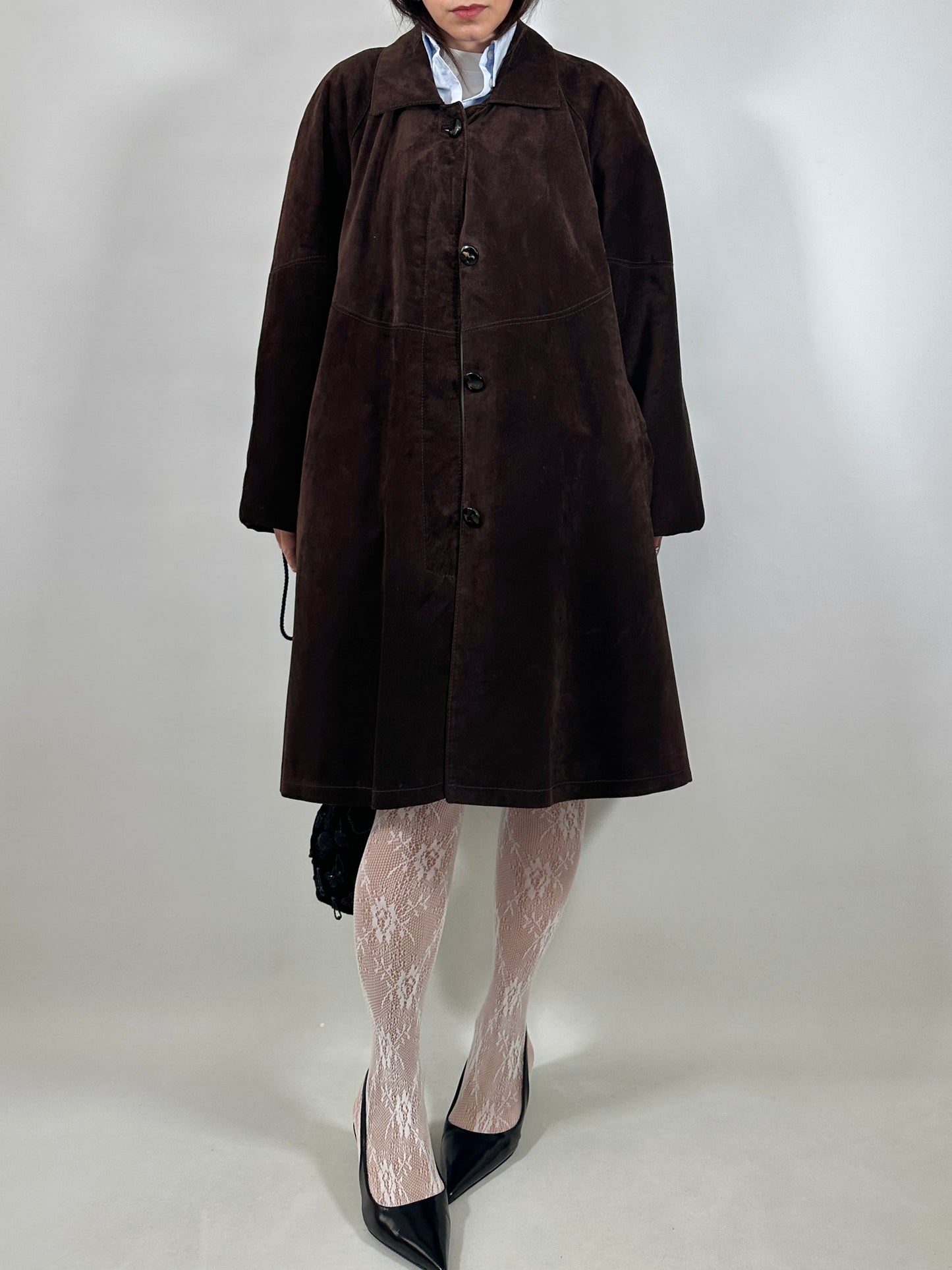 Chocolate Brown Suede Coat