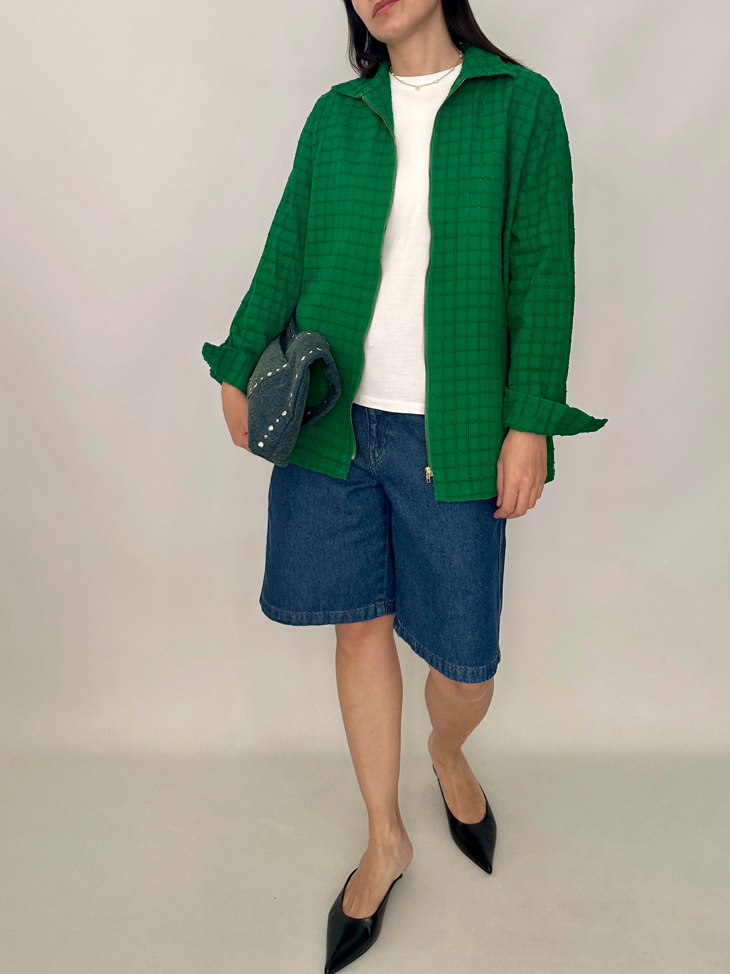 Textured zipped shirt