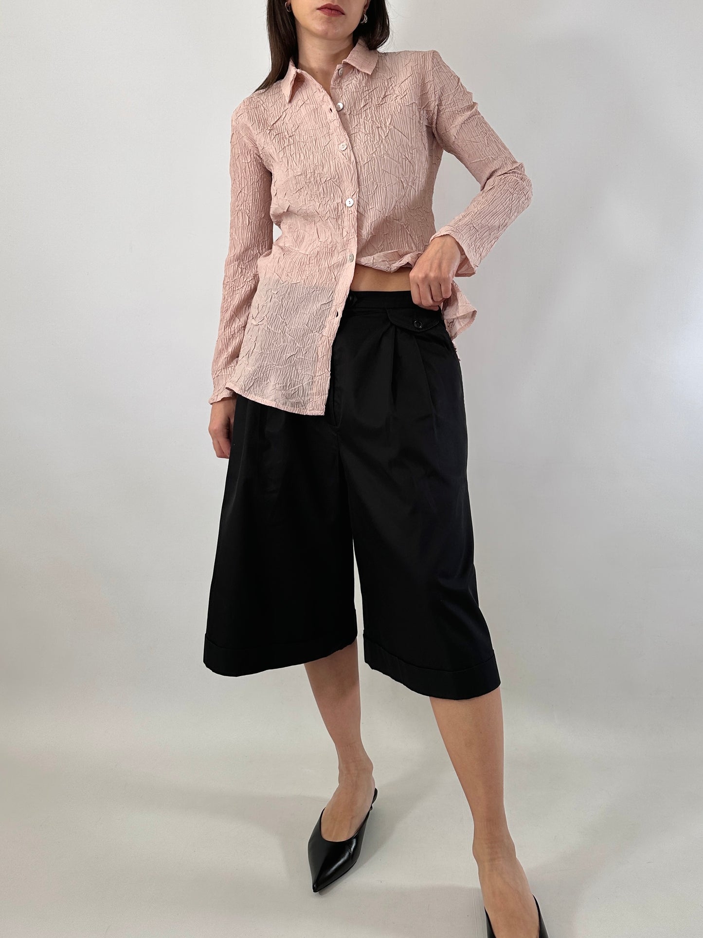 Wide leg bermuda shorts