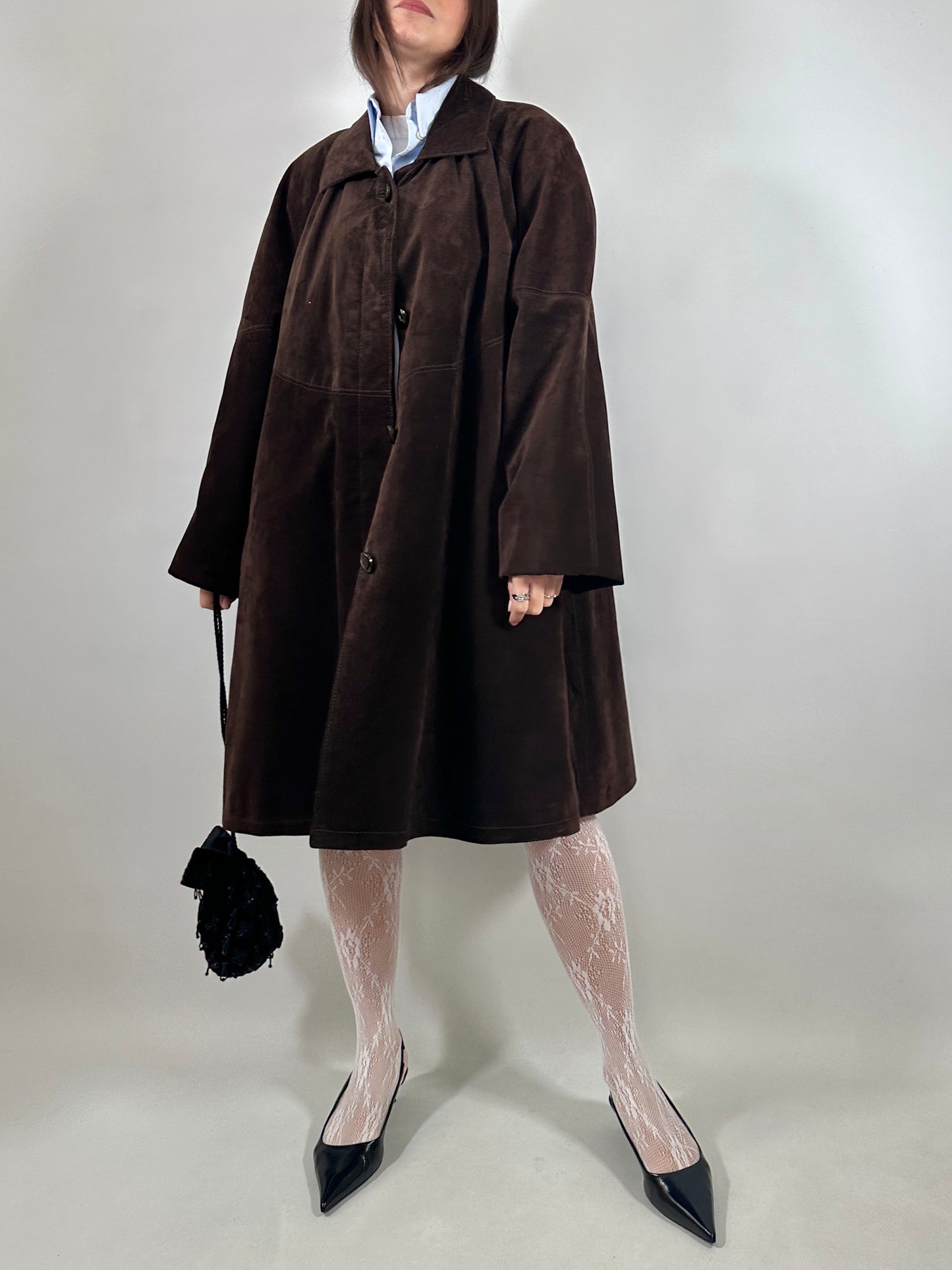 Chocolate Brown Suede Coat