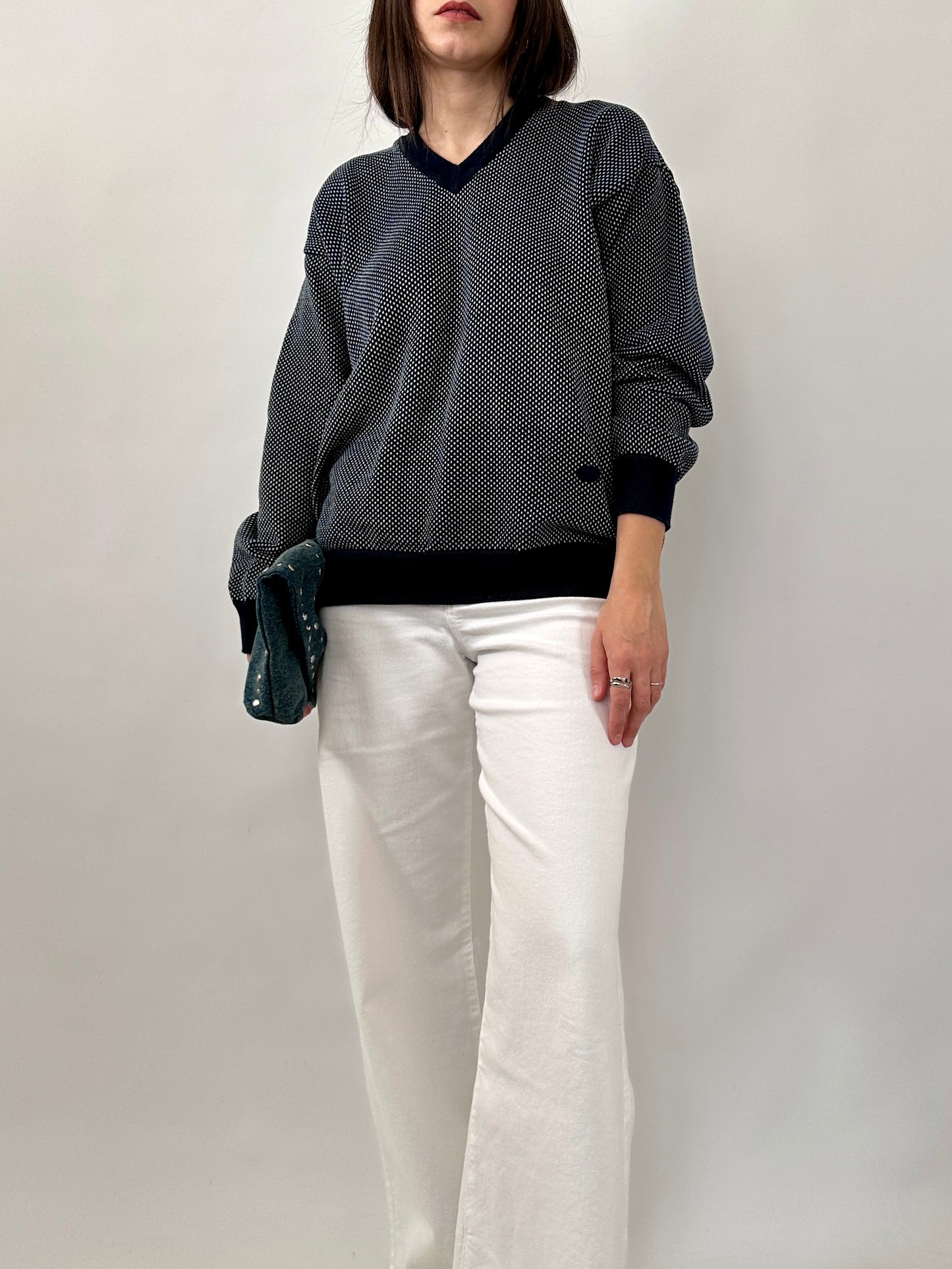 Vintage Valentino Microdot Pure Cotton Sweater